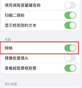 屯昌苹果手机维修网点分享iPhone如何开启九宫格构图功能