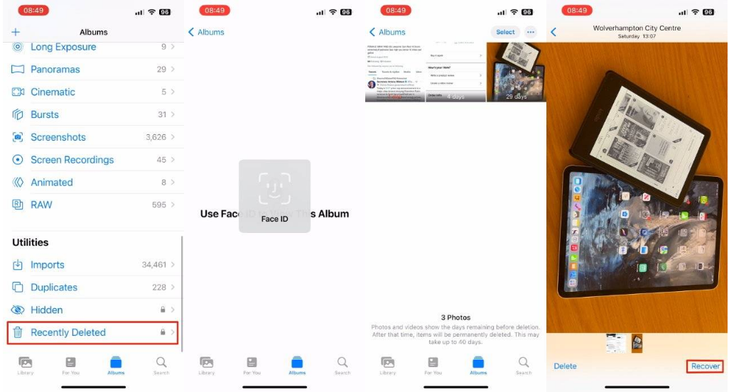 屯昌苹果14维修分享 iPhone14 上恢复已删除的照片 