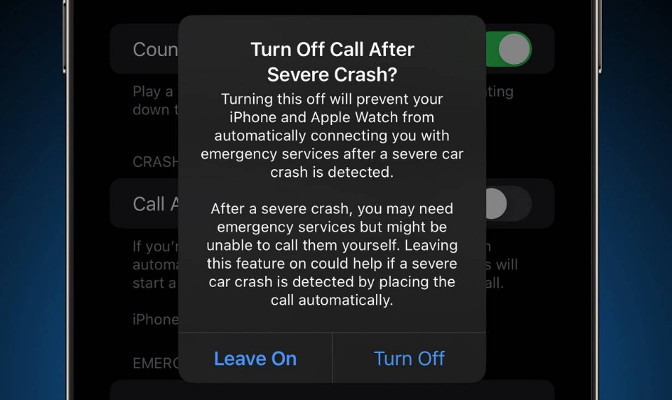 屯昌苹果14维修分享 iPhone 14 和 Apple Watch 上关闭崩溃检测 